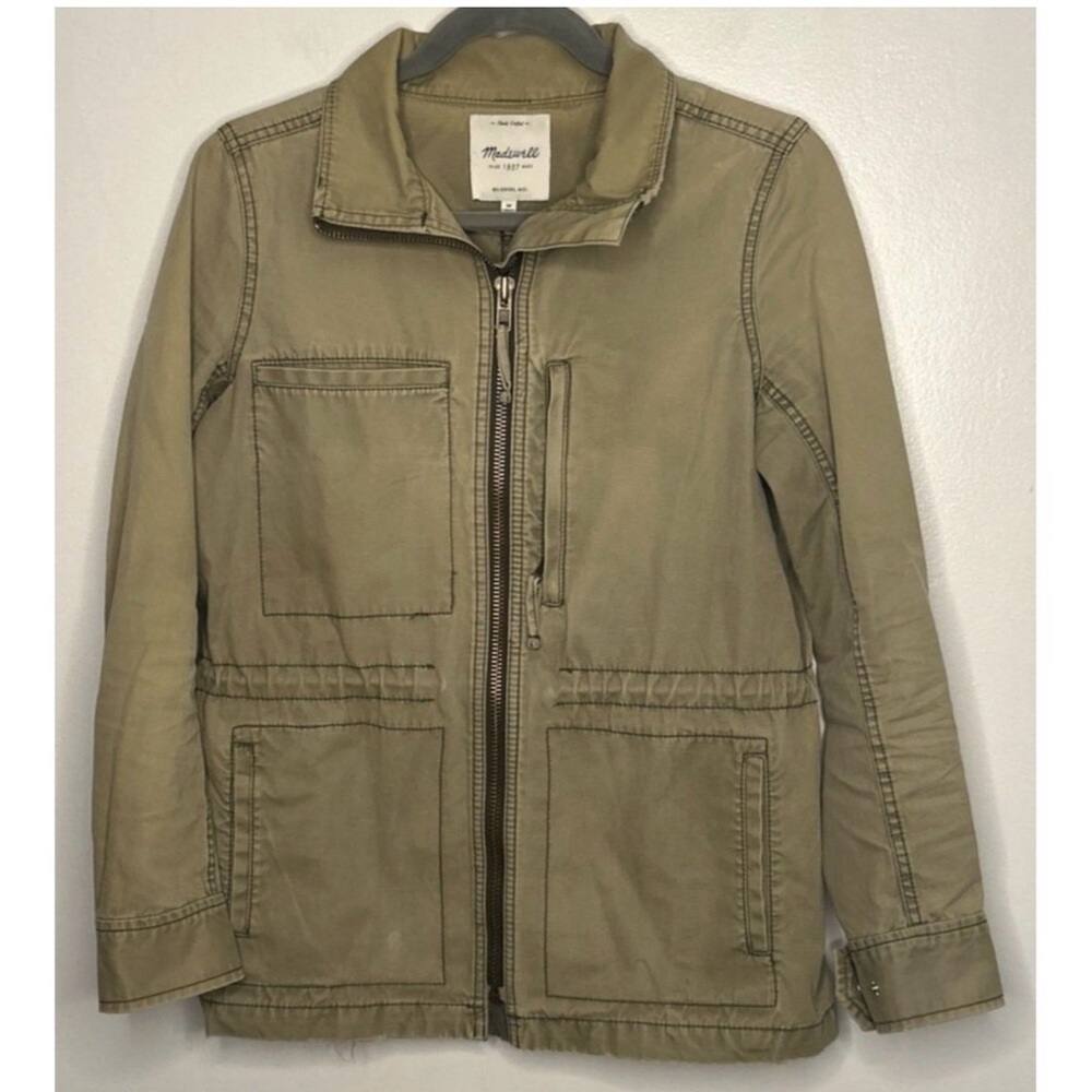 Madewell Fleet Passage Utility Cargo Jacket Womens Medium Army Factory Distress